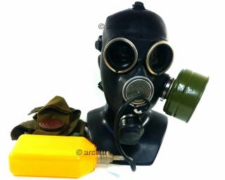 Soviet russian army gas mask GP - 7V.  Black.  Russian military black mask 4