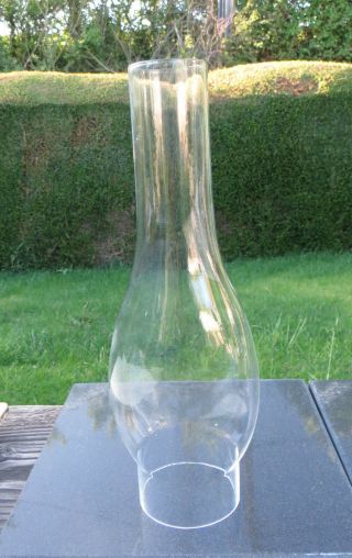 Vintage Duplex Oval Bulge Glass Oil Lamp Chimney 65mm 2 1/2 " Fitter - Unbranded