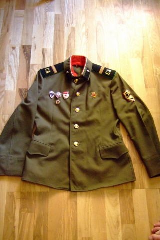 Vintage Russian Soviet Ussr Corporal Army Uniform Jacket Military Tunic Badges