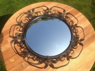 Vintage Wrought Iron Convex Mirror