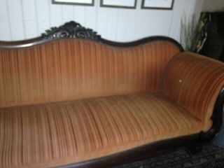 Empire sofa with carved mahogany frame (circa 1880) 2
