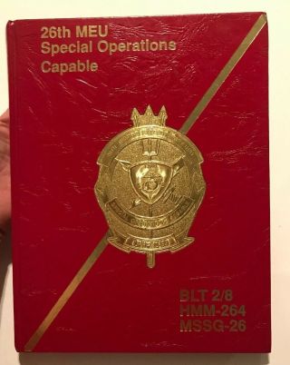 Usmc 26th Meu Marine Expeditionary Unit 1989 Cruise Book Lf6f 2 - 89 Soc