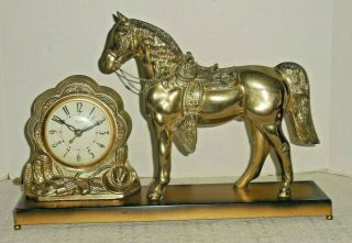 Vintage United Horse Mantle Clock Model 313
