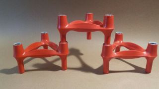 3 Vintage Modular Nagel Candle Holders 60s 70s Modernist West Germany.  (plastic)