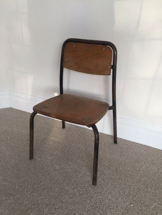 Vintage 1960’s Stacking School Chair - Industrial Table Stand Chair