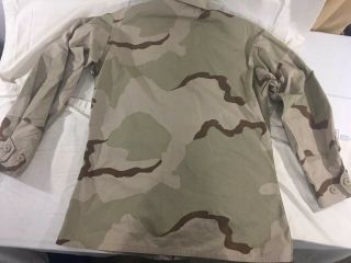 US Army Desert Camo Shirt w/ patches,  RARE USA flag beneath unit patch,  MED - REG 6