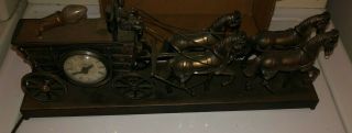 Vintage United Covered Wagon Light And Clock