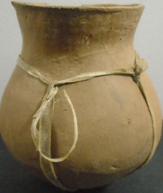 Antique Primitive Clay Pottery Small Jug Vase 4.  5 " Tall