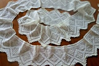 Vintage Crochet Filet Lace Trim For Curtain Bed Throw Sheet Wedding Deco Bunting