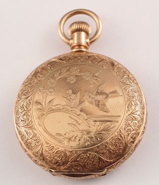 1890s Antique American Waltham Gold Filled Pocket Watch Hunter Case
