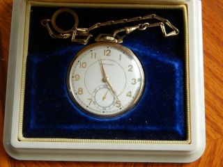 Hamilton 917 Open Face 14 Gold Filled 17 Jewel 1937 Mens Pocket Watch With Chain