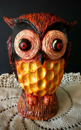 Primitive Folk Art Halloween Owlington Owl Ehag Pfatt
