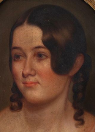 1843 Antique 19thC American Portrait Painting,  Young Girl,  Springfield Mass NR 4
