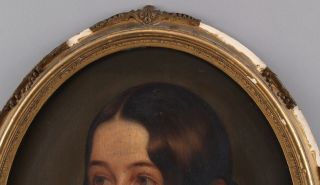 1843 Antique 19thC American Portrait Painting,  Young Girl,  Springfield Mass NR 6