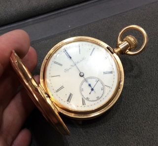 Elgin Hunter Case 14k Yellow Gold Pocket Watch