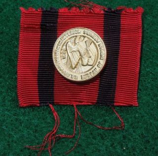 Us Military 1800s Ind.  Wars Ribbon Piece & Dept.  Of Interior Pin
