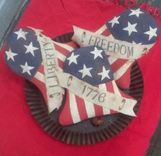 Primitive Americana Patriotic 4th Of July Liberty Bell Bowl Filler/ornie