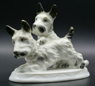 German Porcelain Pair Dog´s Cairn Terrier Figurine Carl Scheidig After 1935 5 "