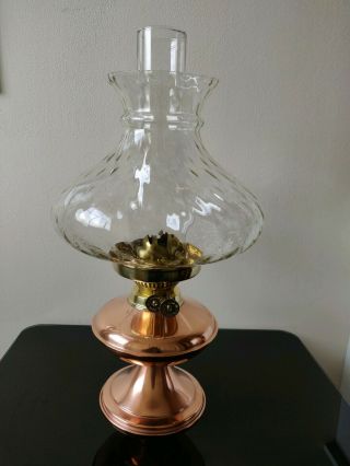 Victorian Copper Brass Oil Lamp Vintage Antique Oil Lamp