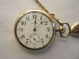 Antique 18s Waltham Crescent St.  21 Jewel 1892 Railroad Pocket Watch 2