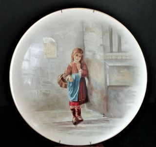 A.  Stowell & Co Boston Hand Painted Plate 14 5/8 " 19th Century Signed By Artist