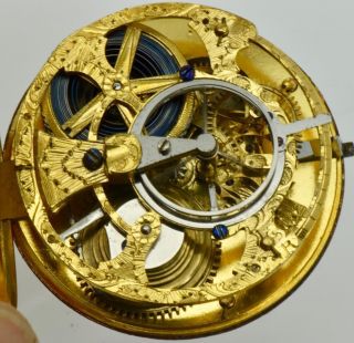 Museum Prototype Ferdinand Berthoud,  Paris Skeleton 22k Gold Fusee Cylinder Watch