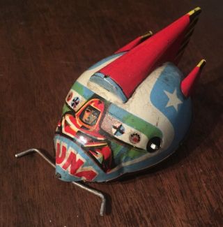Rare Vintage Tin Plate Toy Antique Luna Litho Wind Up Soviet Russian Kdn