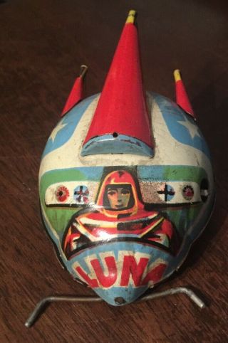 Rare Vintage Tin Plate Toy Antique Luna Litho Wind Up Soviet Russian KDN 6