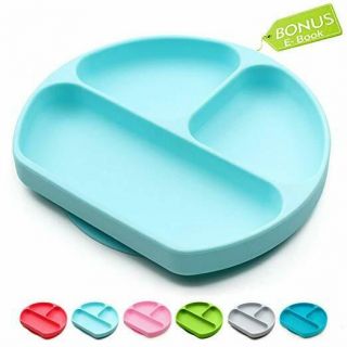 Suction Plates For Toddlers,  Silicone Baby And Bowls,  Kids Feeding Divided Dishe