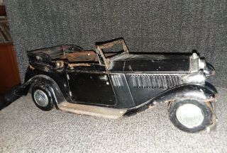 Antique Large 16 " Pressed Steel Car Roadster Toy And Decanter Holder.