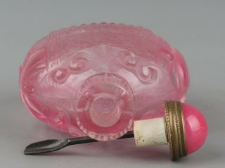 Chinese Exquisite Handmade Elephant pattern Glass snuff bottle 5