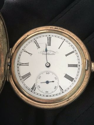 ANTIQUE WALTHAM GOLD FILLED POCKET WATCH Double Hunter 3