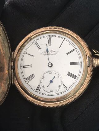 ANTIQUE WALTHAM GOLD FILLED POCKET WATCH Double Hunter 4