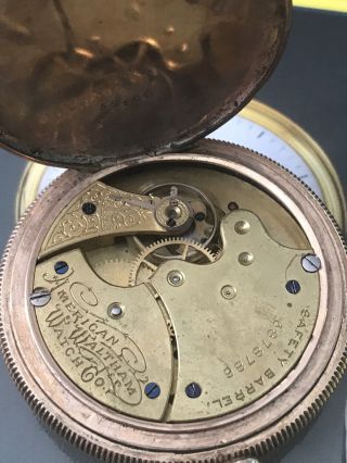 ANTIQUE WALTHAM GOLD FILLED POCKET WATCH Double Hunter 7