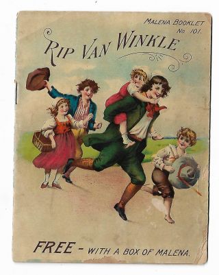Old Advertising Premium Book Malena Warriorsmark Pa Ma - Le - Na Rip Van Winkle