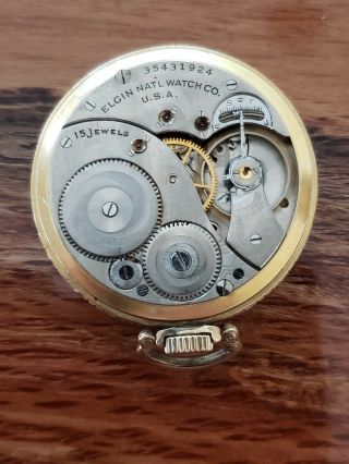 Antique elgin pocket watch 15j in 10k gold filled case 4