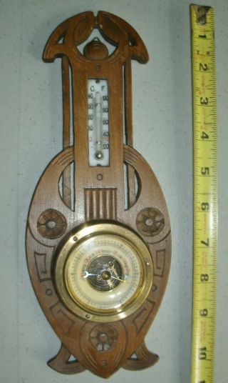 Vintage/ Antique Eastlake Carved Barometer / Thermometer