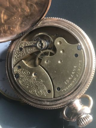 ANTIQUE WALTHAM GOLD FILLED POCKET WATCH Double Hunter Minty 5