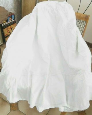 C.  1890 Antique French White Cotton Skirt