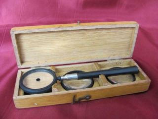 19c.  Antique Medical Ophthalmoscope Set W/wooden Box