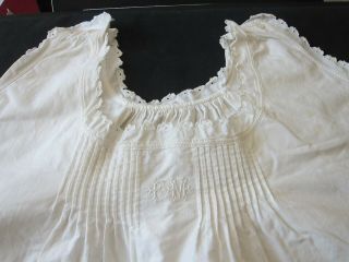 C.  1910 Antique French Sleeveless White Cotton Dress