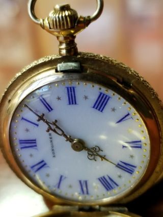 Longines Pocket Watch Grand Prix Paris Rare 1889 Double Hunter 18k Yellow Gold