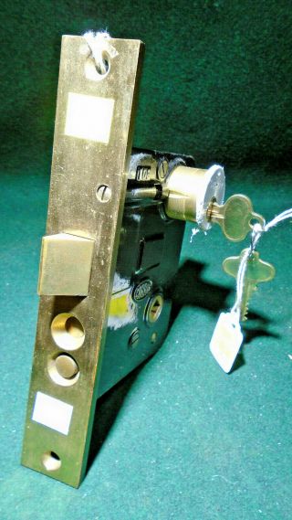 Corbin 01839 Rh Entry Mortise Lock W/cylinder & Keys: 8 " Face Old Stk (10539)