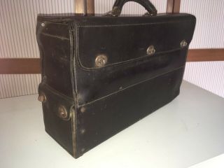 Antique Leather Medical Doctor Bag Vintage Case Rare Unusual Cowhide K.  Leather