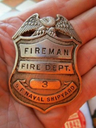 Wwii Era San Francisco Naval Shipyard Fireman 