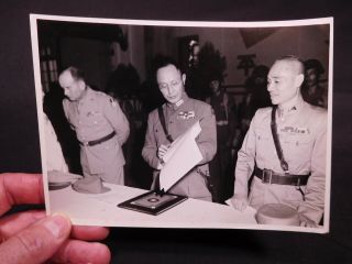 RARE WWII 5x7 WWII photograph of Chinese Generals at Japanese surrender - Nanking 2