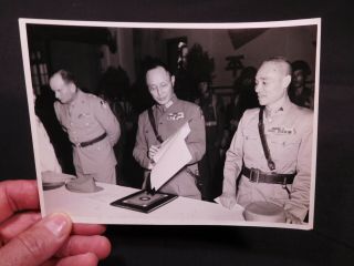 RARE WWII 5x7 WWII photograph of Chinese Generals at Japanese surrender - Nanking 6