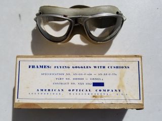 Ww2 An6530 Goggles W/ Box Mfg American Optical Company