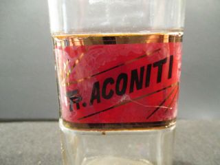 1890 8 In LABEL UNDER GLASS TR.  ACONITI APOTHECARY DRUGSTORE BOTTLE & STOPPER 2