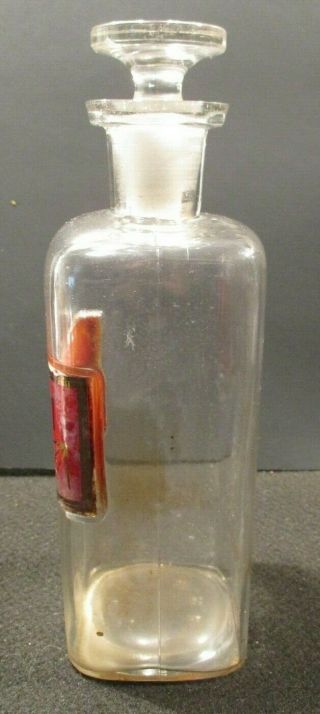 1890 8 In LABEL UNDER GLASS TR.  ACONITI APOTHECARY DRUGSTORE BOTTLE & STOPPER 3